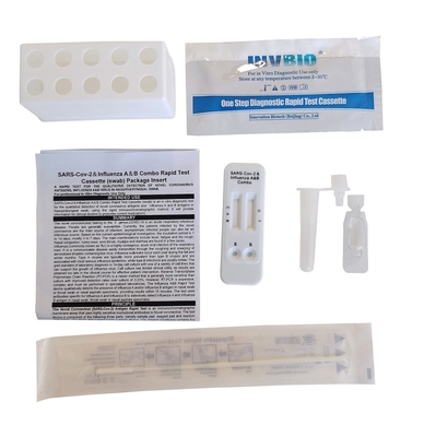 Ce एंटीजन सेल्फ टेस्ट किट इन्फ्लुएंजा फ्लू A B और Covid-19 Ag Nasal Combo