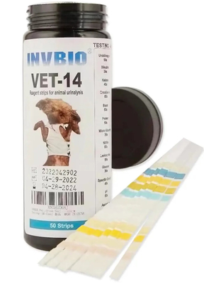 ब्रांड INVBIO फास्ट डिलीवरी VET पेट यूरिन टेस्ट स्ट्रिप्स 14 पैरामीटर्स सुपर मार्केट