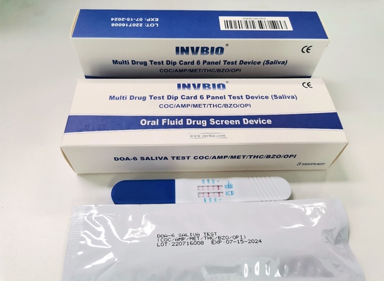 6 पैनल डायरेक्ट लार ड्रग टेस्टिंग किट CE Fda स्वीकृत