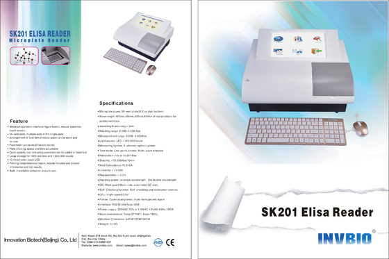 SK201 8 चैनल एलिसा माइक्रोप्लेट रीडर क्लिनिकल केमिस्ट्री एनालाइज़र