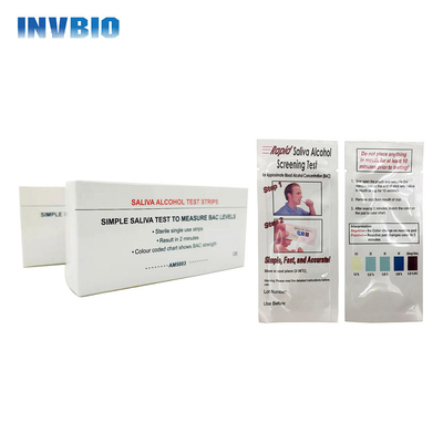 INVBIO पर्सनल वन स्टेप लार अल्कोहल टेस्ट स्ट्रिप 25 स्ट्रिप्स / बॉक्स